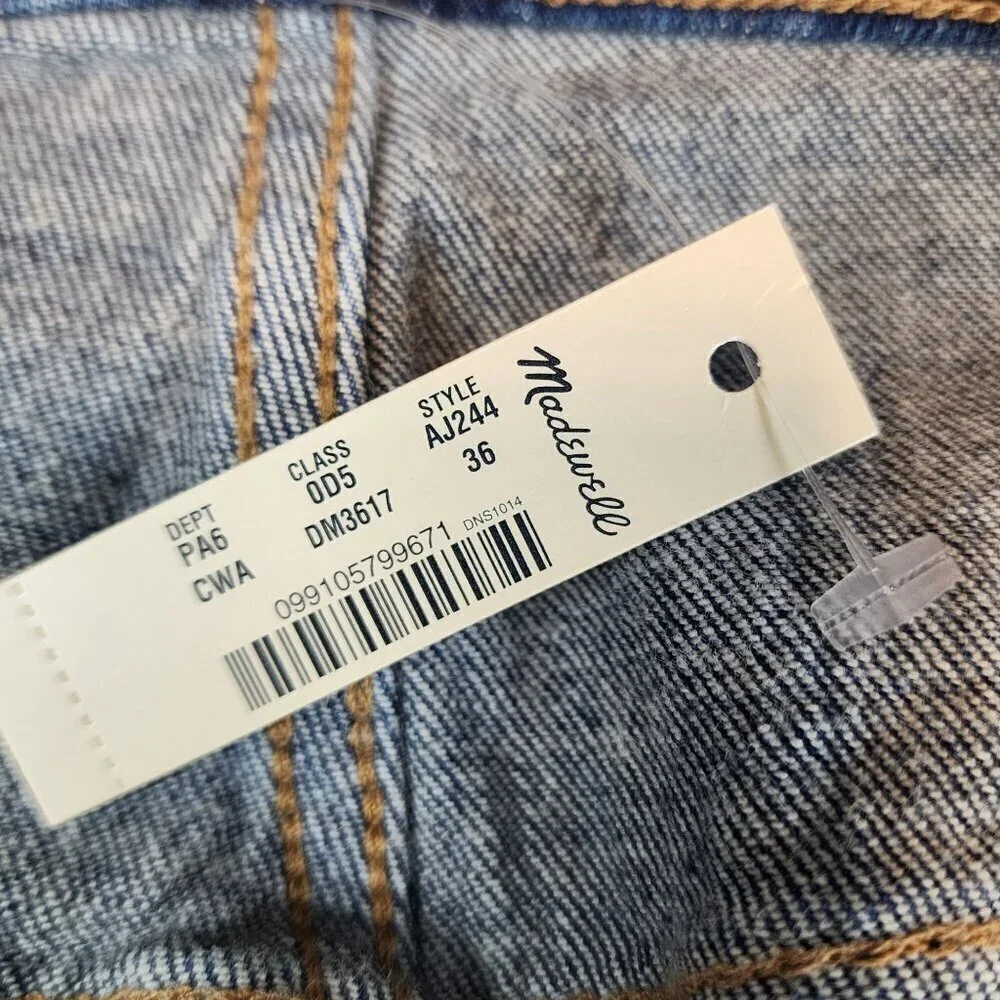 Madewell sz 36 High Rise Denim Shorts Curvy Blue Raw Hems